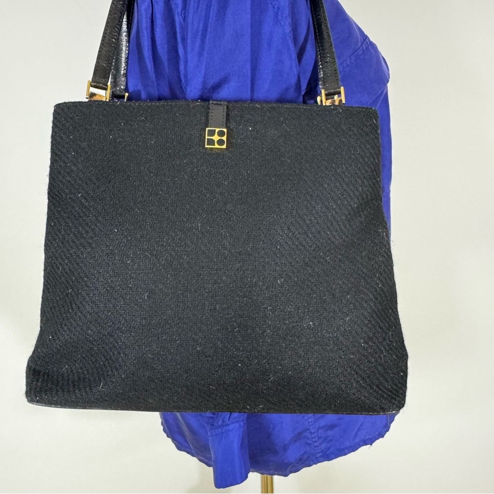 Kate Spade Made in Italy Wool & Leopard‎ Haircalf Tote Rare Vintage